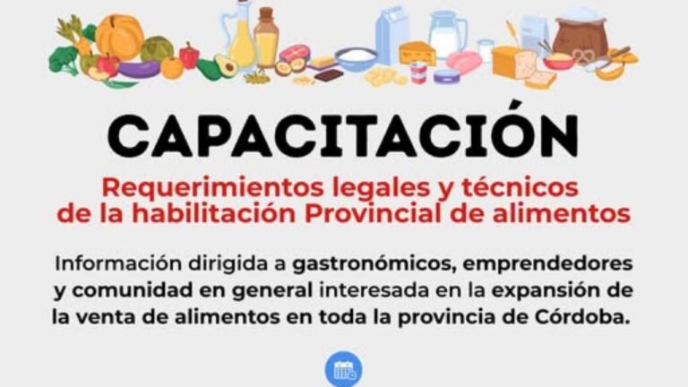 Capacitación sobre habilitación provincial de alimentos en Bialet Massé