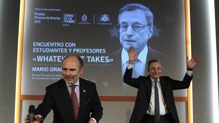 La confesión en Oviedo de Draghi, premio «Princesa» de Cooperación Internacional, sobre la frase con la que salvó el euro: «Mi hijo creyó que me había vuelto loco»