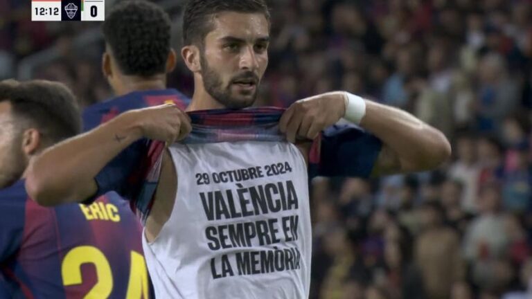 El gol 50 de Ferran dedicado a las víctimas de la dana
