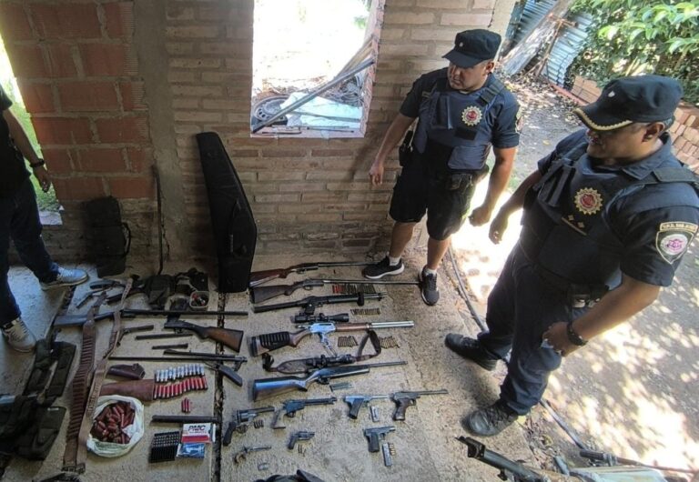 Más de 500 plantas de marihuana y un arsenal en La Paz: dos detenidos