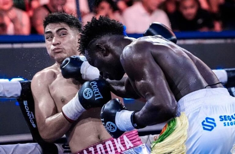 Trabaja en la calle y es demoledor en el ring: el impactante nocaut de Touba Niang ante Chávez