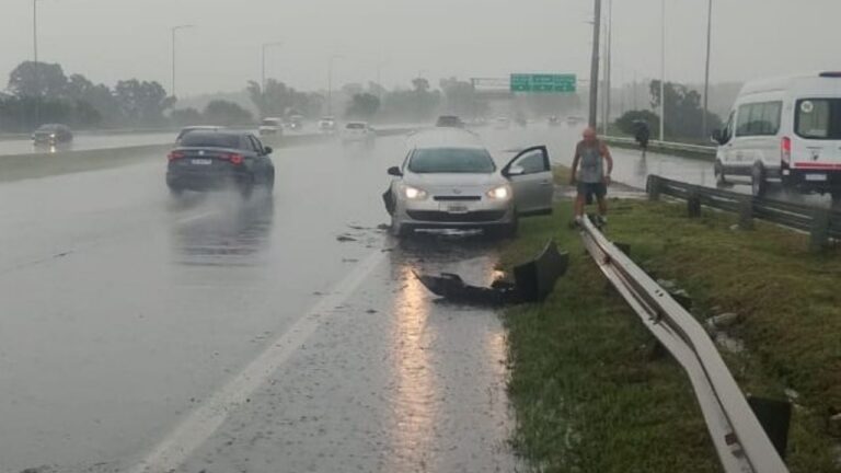 Un auto se despistó y quedó sobre el cantero central en Circunvalación