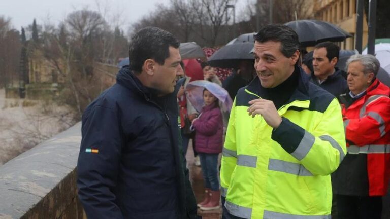 Juanma Moreno reclama ayuda estatal y europea ante el impacto millonario del tren de borrascas en Andalucía