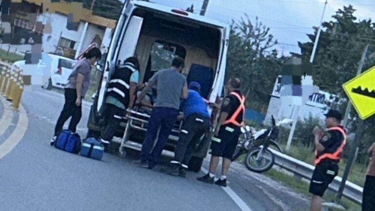 Motociclista cayó sobre la Ruta 38 y terminó hospitalizado