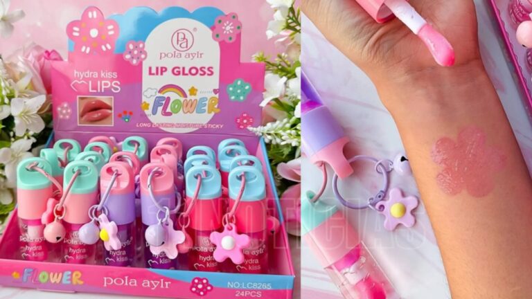 Ilustración de productos de cosmética infantil como labiales y sombras, con el logo de la ANMAT superpuesto.