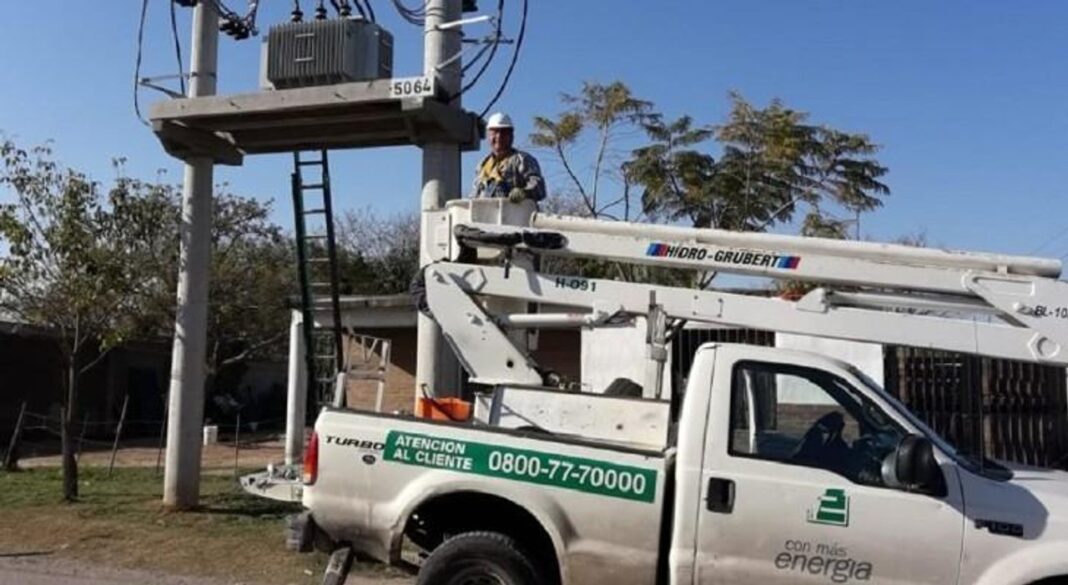 Mapa ilustrativo de la provincia de Córdoba con iconos de electricidad