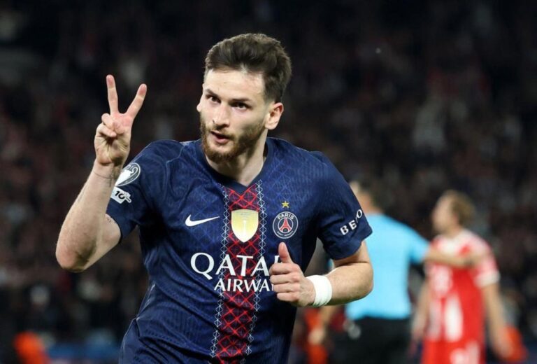 Jugadores del PSG celebrando un gol ante el Bayern Múnich en la Champions League
