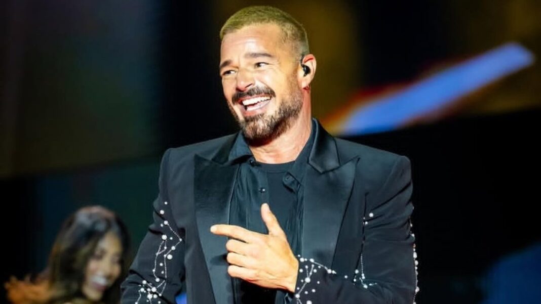 Ricky Martin durante su presentación en el Estadio Mario Alberto Kempes de Córdoba.