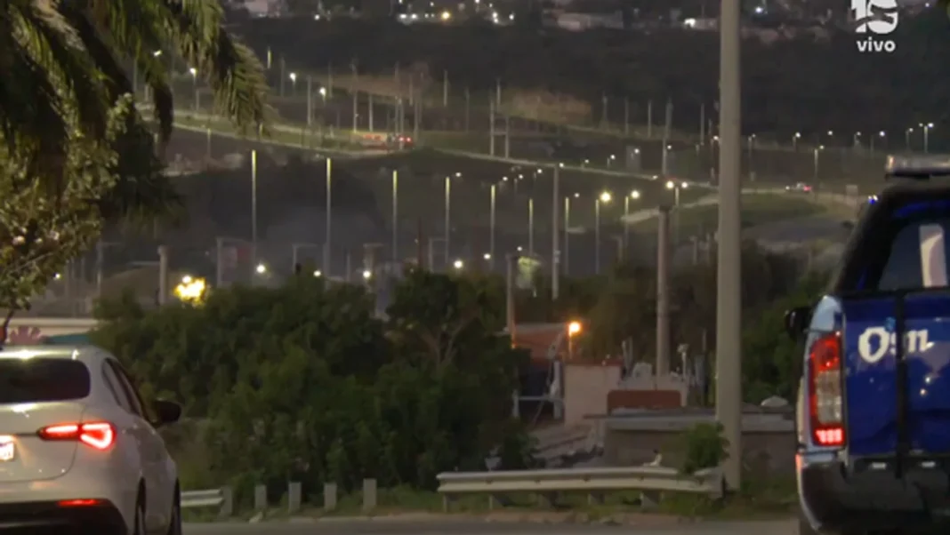 Vista del barrio Bajo Pueyrredón durante el operativo policial tras el tiroteo